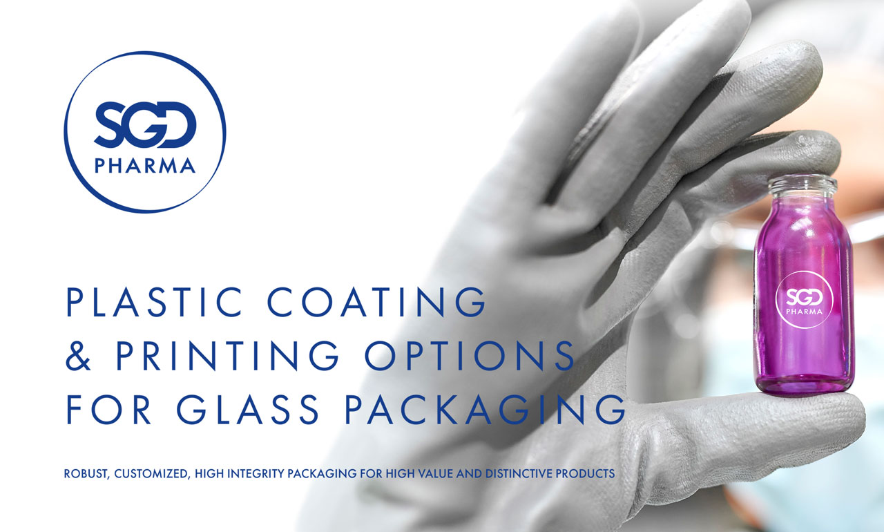 Plastic coating and printing options for glass packaging - SGD Pharma - 502243