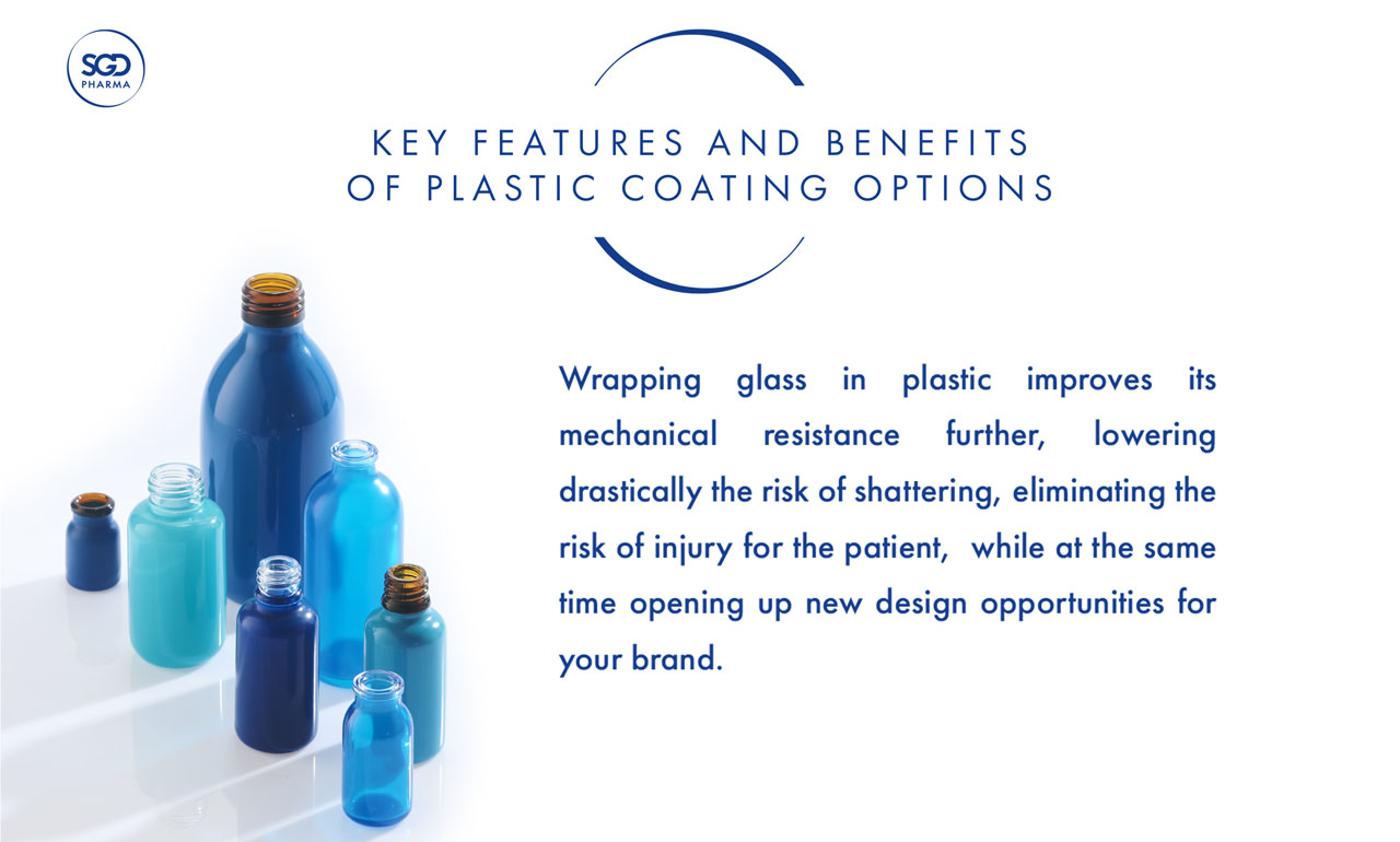 Plastic coating and printing options for glass packaging - SGD Pharma - 503243